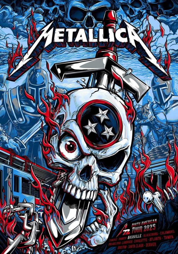 METALLICA M72 2025 World Tour: NASHVILLE Nissan Stadium Poster Print