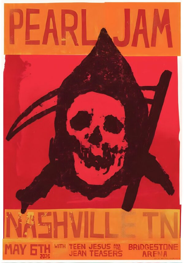 PEARL JAM Dark Matter 2025 Tour: NASHVILLE Bridgestone Arena Poster Print