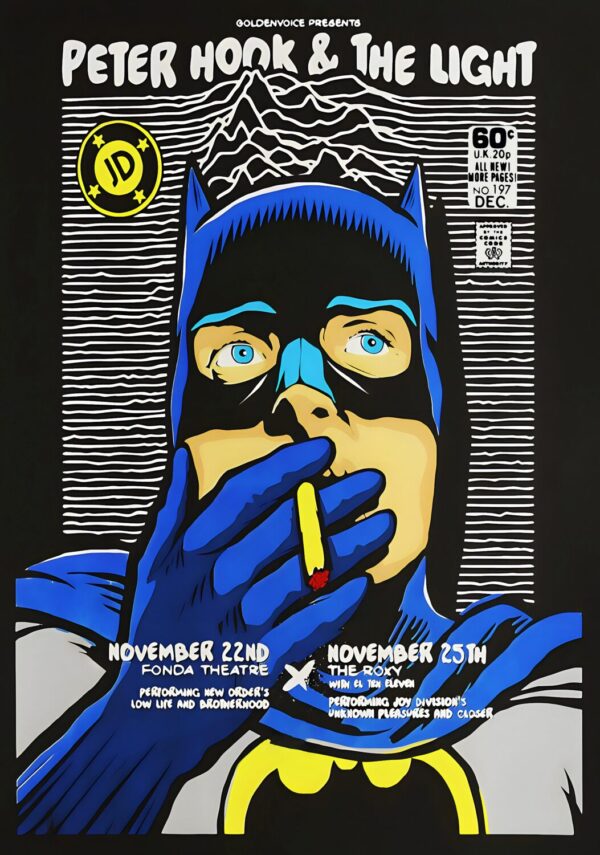 PETER HOOK & THE LIGHT Low Life - Brotherhood - Unknown Pleasures 2014 Los Angles Tour Poster Print