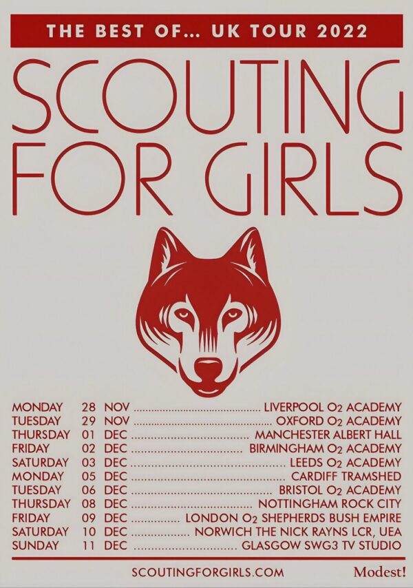 SCOUTING FOR GIRLS The Best Of... 2022 UK Tour Poster Print