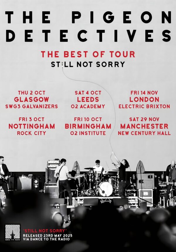 THE PIGEON DETECTIVES Still Not Sorry 2025 UK Tour Poster