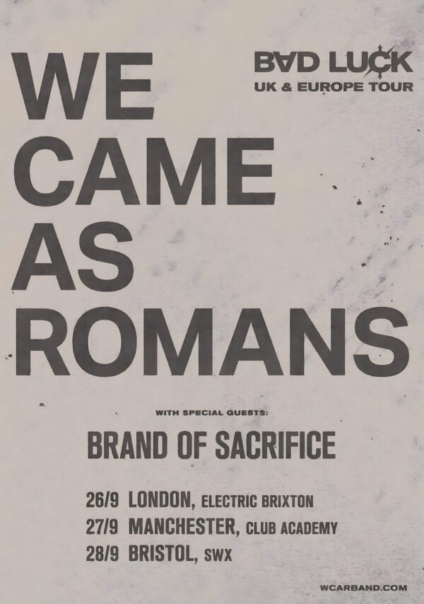 WE CAME AS ROMANS Bad Luck 2025 UK Tour Poster Print