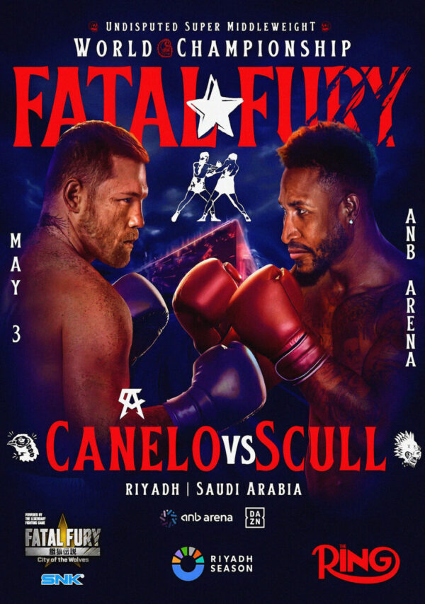 CANELO ALVAREZ vs. WILLIAM SCULL Fatal Fury 2025 Saudi Arabi Boxing Fight Poster Print