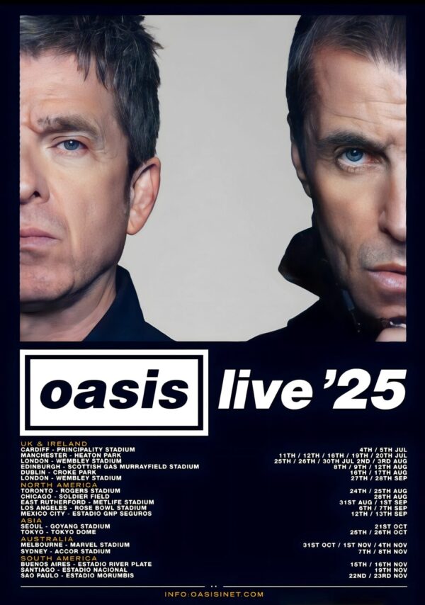 OASIS live '25 World Reunion 2025 Tour Poster