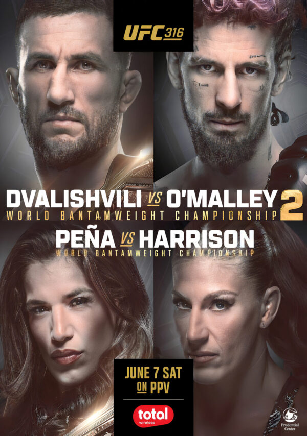 UFC 316 Merab Dvalishvili vs. Sean O'Malley 2025 Fight MMA New Jersey Poster Print