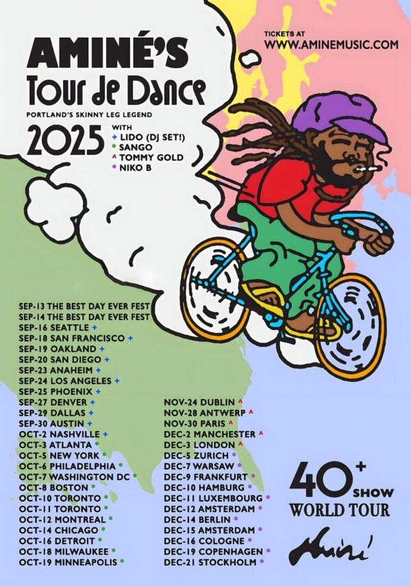 AMINE Tour De Dance 2025 World Tour - UK - Europe North America Poster