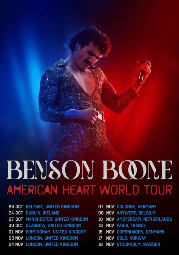 BENSON BOONE American Heart UK & Europe 2025 Tour Poster