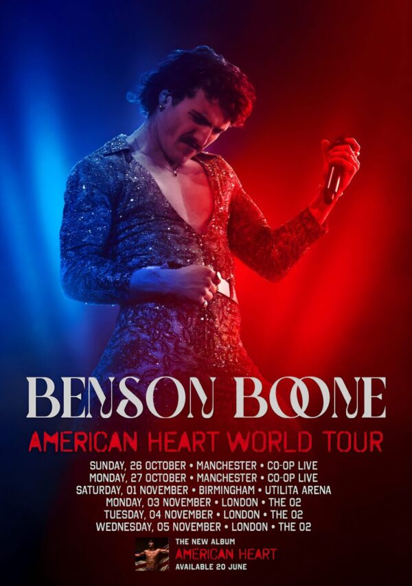 BENSON BOONE American Heart 2025 UK Arena Tour Poster