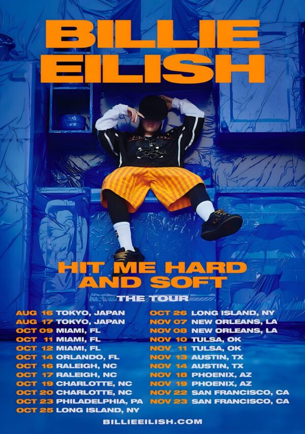 BILLIE EILISH Hit Me Hard & Soft 2025 Japan & North America Tour Poster