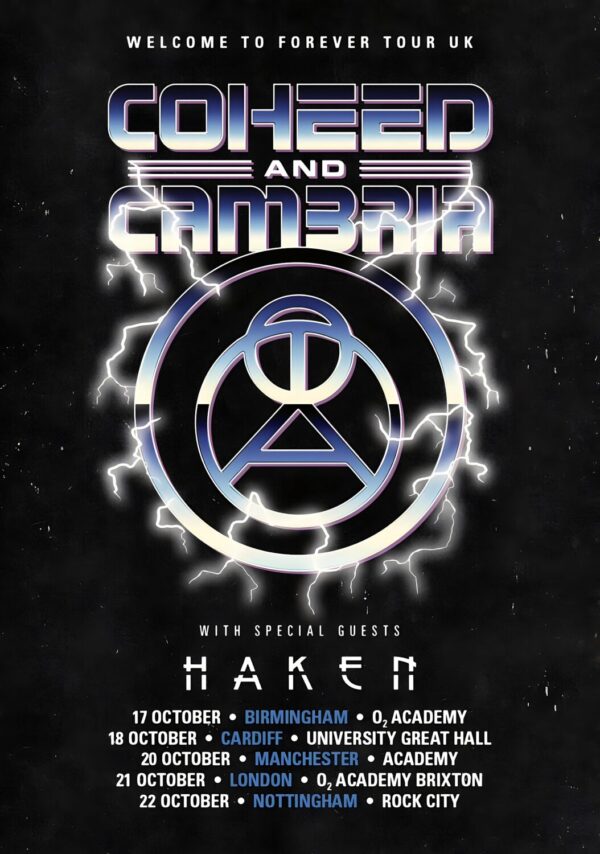 COHEED & CAMBRIA Welcome To Forever 2025 UK Tour Poster