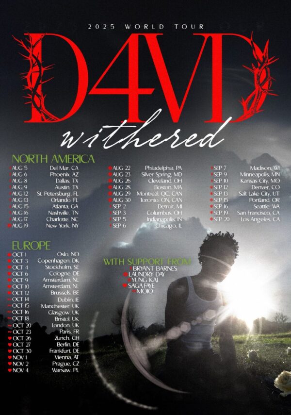 D4VD Withered 2025 World Tour Poster