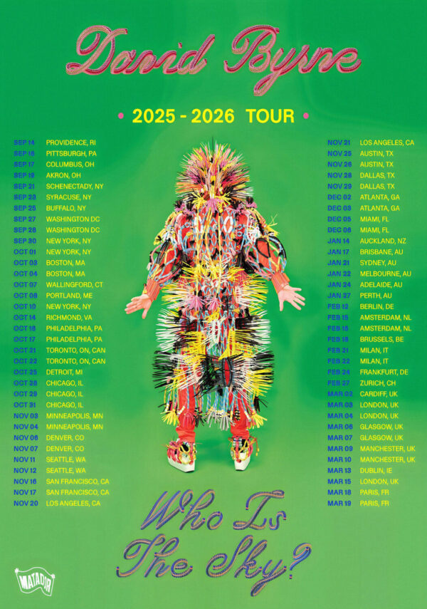 DAVID BYRNE Who Is The Sky? 2025 - 2026 World Tour Poster