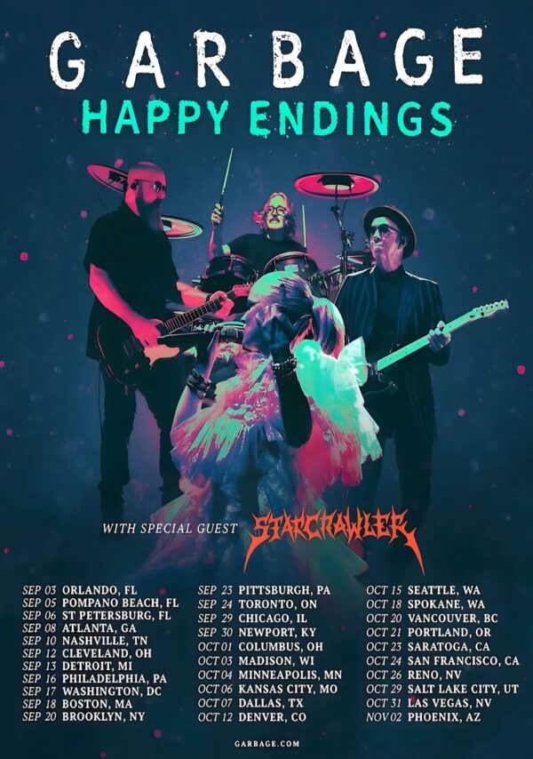 GARBAGE (band) Happy Endings 2025 North America Tour Poster