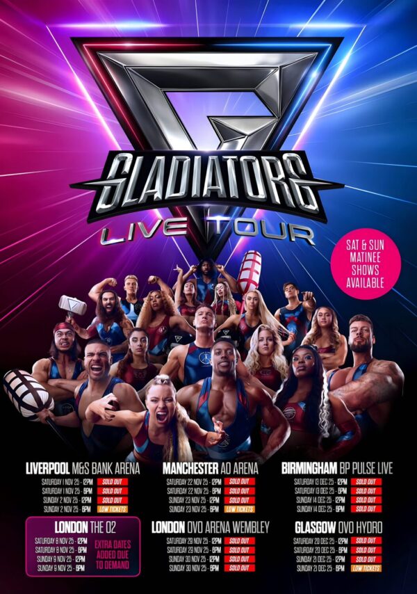 GLADIATORS Live 2025 Arena Tour: LIVERPOOL - MANCHESTER - LONDON - BIRMINGHAM - GLASGOW Wrestling Poster