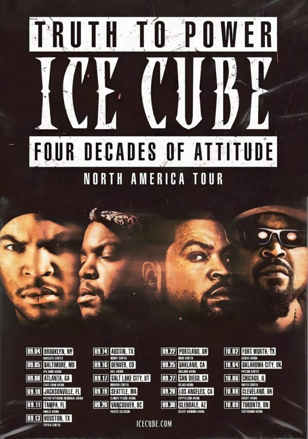 ICE CUBE Truth To Power 2025 North America Tour Poster