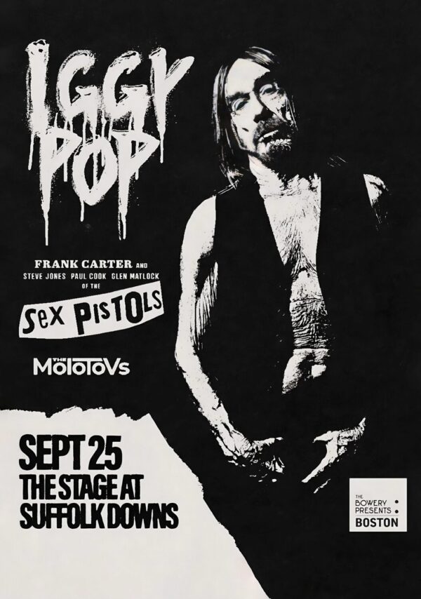IGGY POP Sex Pistols Live 2025 UK Tour: SUFFOLK DOWNS Poster