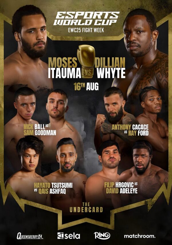 MOSES ITAUMA vs. DILLIAN WHYTE? Esports World Cup 2025 Boxing Fight Event Poster