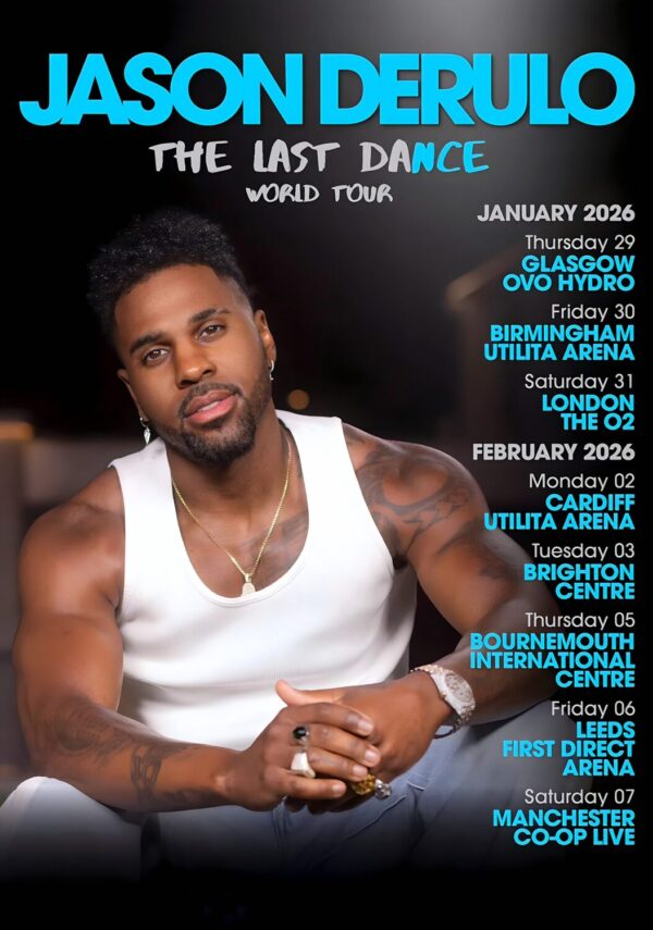 JASON DERULO The Dance 2026 UK Arena Tour Poster