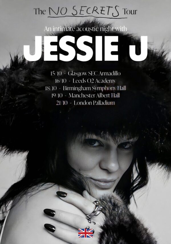JESSIE J The No Secrets 2025 UK Acoustic Tour Poster