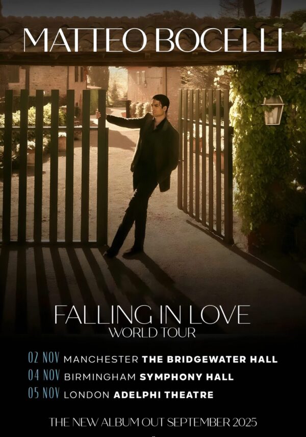 MATTEO BOCELLI Falling Love 2025 UK TourPoster