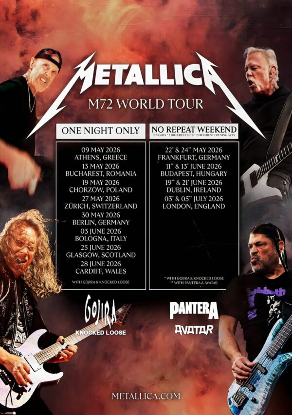 METALLICA M72 2025 UK & European Stadium Tour Poster Print
