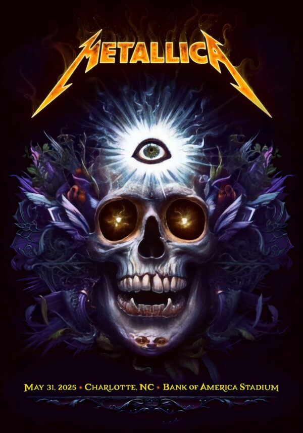 METALLICA M72 2025 World Tour: CHARLOTTE Bank of America Stadium - 31 May 2025 Poster Print