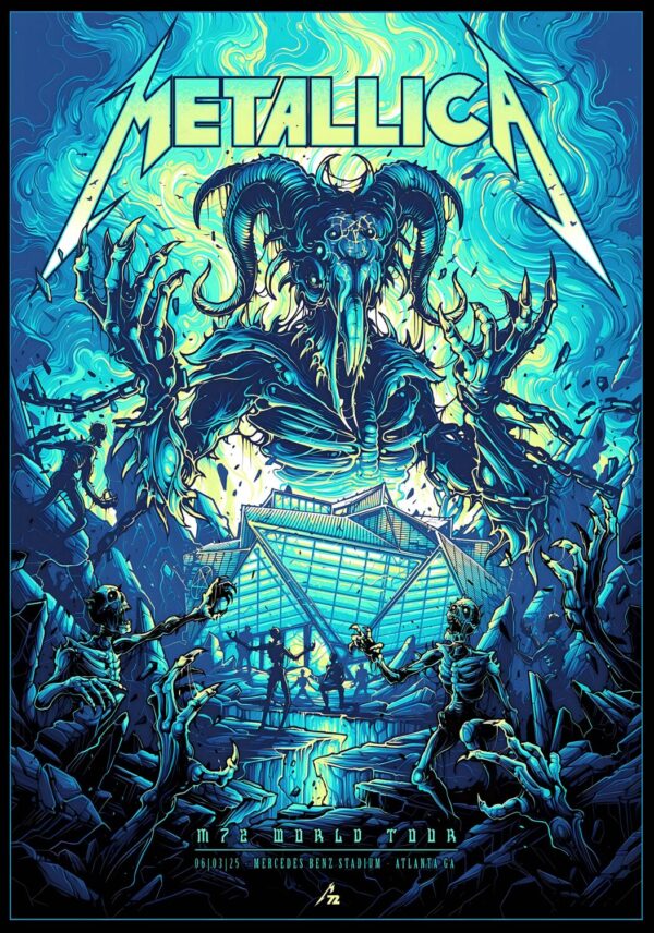 METALLICA M72 2025 World Tour ATLANTA Mercedes-Benz-Stadium - 3 June 2025 Poster Print
