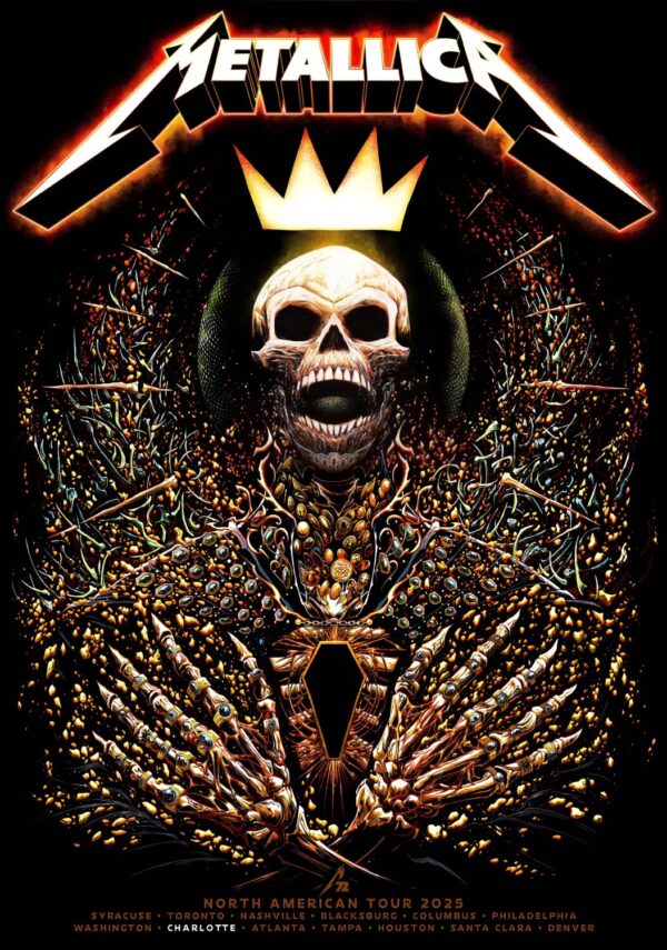 METALLICA M72 2025 North American Tour: CHARLOTTE Bank of America Stadium Poster Print