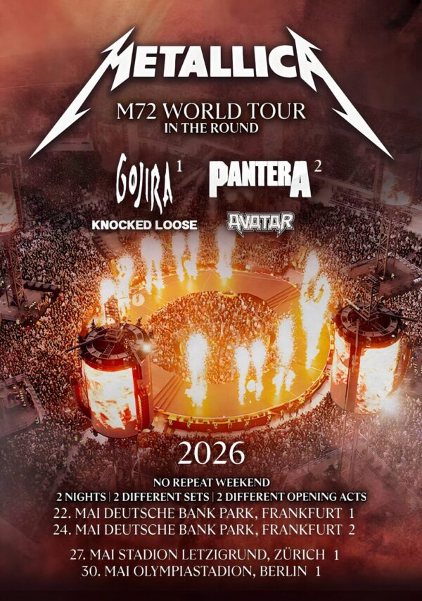 METALLICA M72 German Switzerland 2026 Tour: FRANKFURT - ZURICH - BERLIN Poster Print