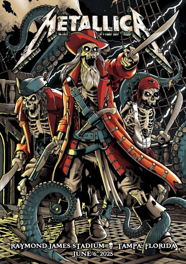 METALLICA M72 2025 World Tour TAMPA Raymond James Stadium - 6 June 2025 Poster Print