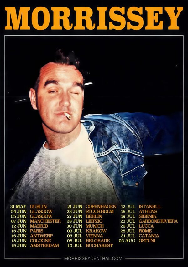 MORRISSEY Live 2025 UK & Europe Tour Poster