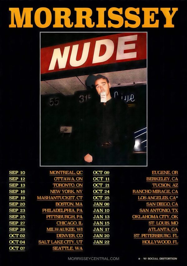 MORRISSEY Live 2025 - 2026 North America Tour Poster