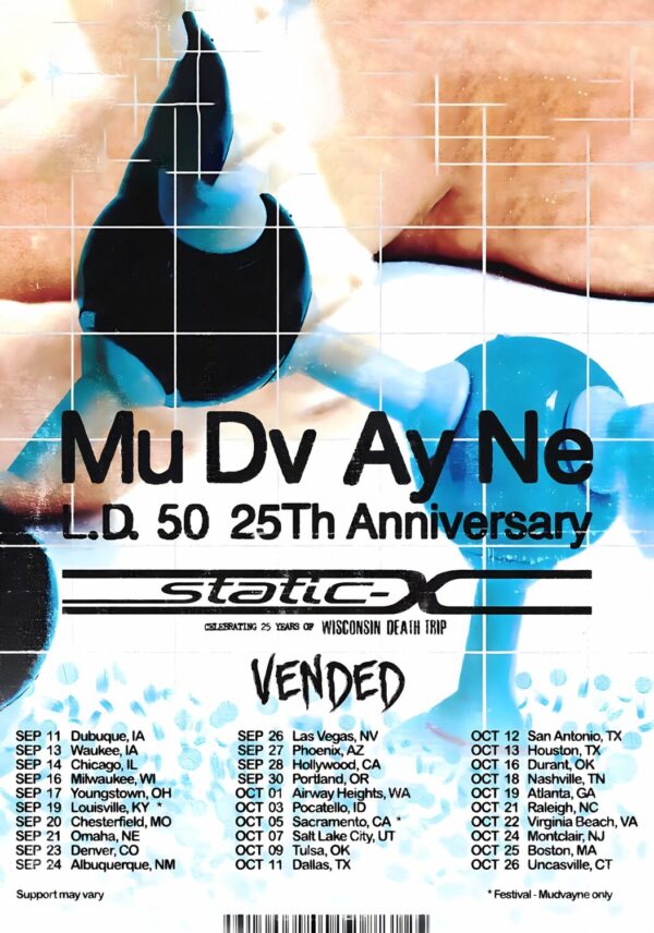 MUDVAYNE LD:50 25th Anniversary 2025 North America Tour Poster