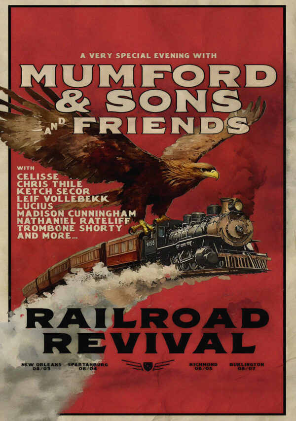 MUMFORD & SONS Railroad Revival 2025 North America Tour Poster