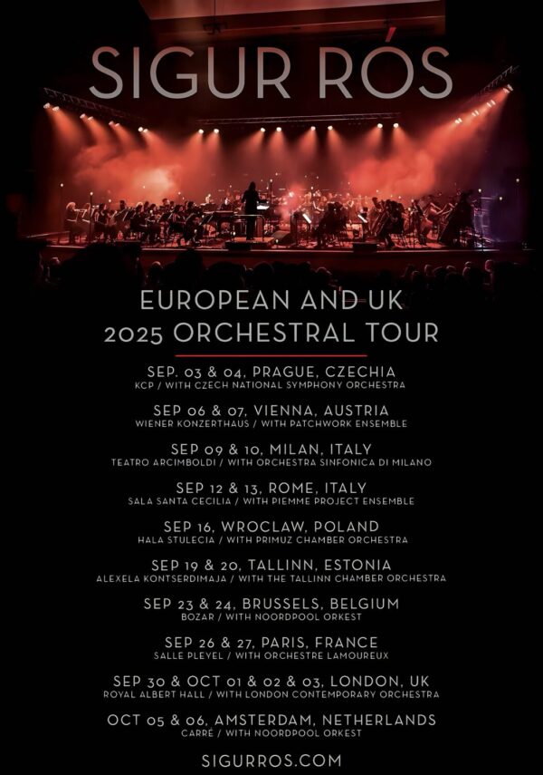 SIGUR ROS European & UK 2025 Orchestral Tour Poster