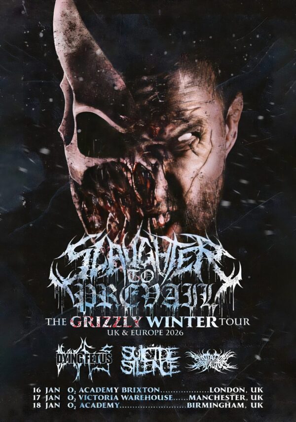 SLAUGHTER TO PREVAIL The Grizzly Winter 2026 UK Tour Poster