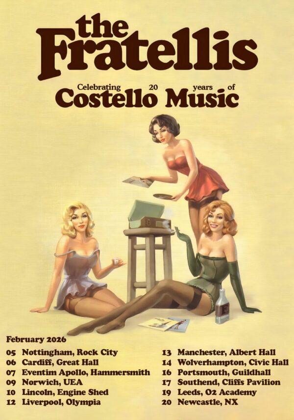 THE FRATELLIS Costello Music 20th Anniversary 2026 UK Tour Poster Print