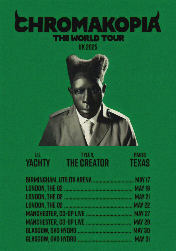 TYLER THE CREATOR Chromakopia 2025 UK Arena Tour Poster