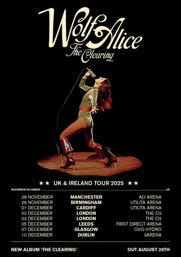WOLF ALICE The Clearing 2025 UK & Ireland 2025 Arena Tour Poster