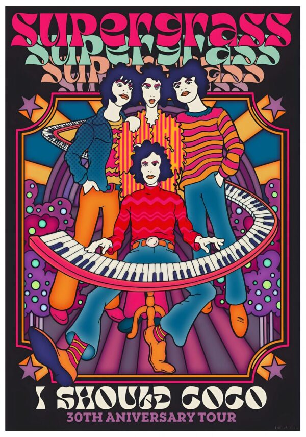 SUPERGRASS 30th Anniversary I Should Coco 2025 Tour Poster Print
