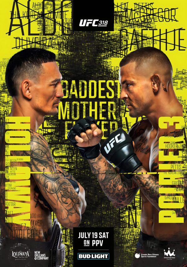 UFC 318 Max Holloway vs. Dustin Poirier 3 2025 Fight MMA BMF Las Vegas Poster Print