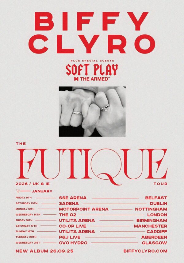 BIFFY CLYRO The Futique 2026 UK Arena Tour Poster