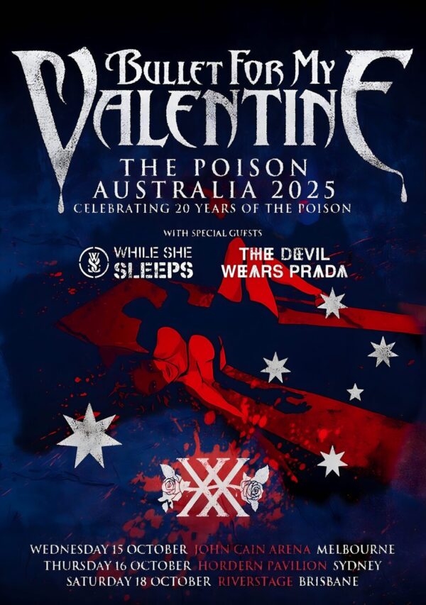 BULLET FOR MY VALENTINE The Poison 2025 Australian Tour Poster