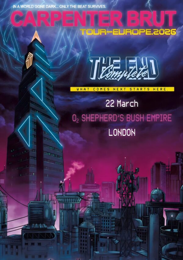 CARPENTER BRUT Death Race 2026 UK Tour: LONDON Shepherd's Bush Empire Poster