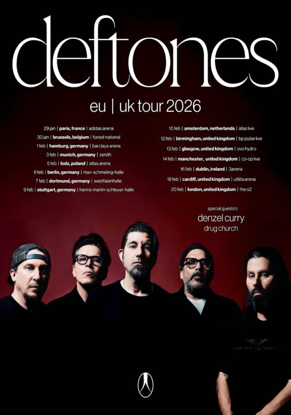 DEFTONES Private Music 2026 UK & Europe Tour Poster