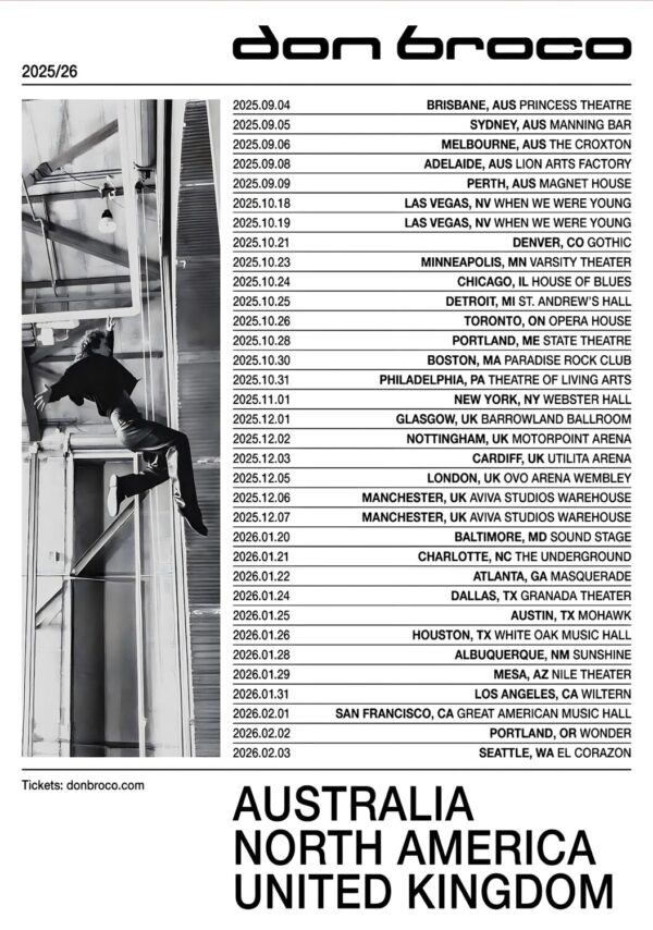DON BROCO Cellophane 2025/2026 World Tour Poster