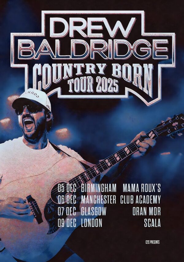 DREW BALDRIGE Country Corn 2025 UK Tour Poster