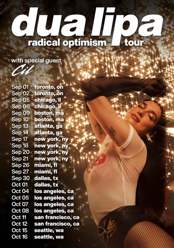 DUA LIPA Radical Optimism 2025 North America Tour Poster