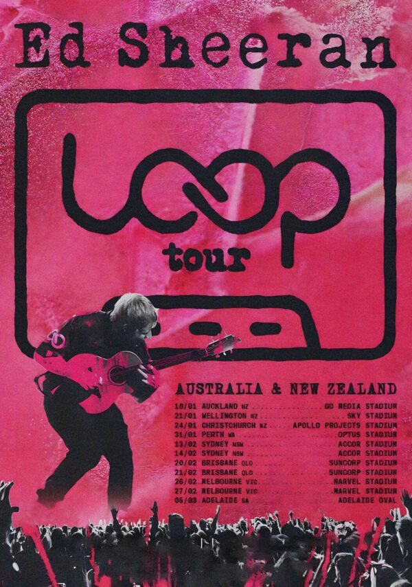 ED SHEERAN Loop 2025 Australia & New Zealand Poster