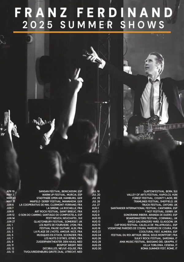FRANZ FERDINAND The Human Fear 2025 UK & Europe Tour Poster